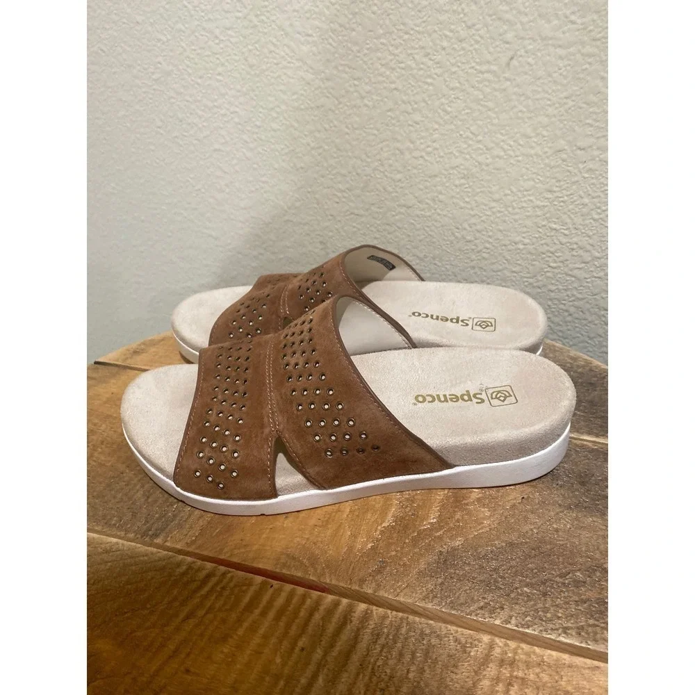 Spenco Twilight Stud Women's Comfort Sandals Brown 6.5 B
